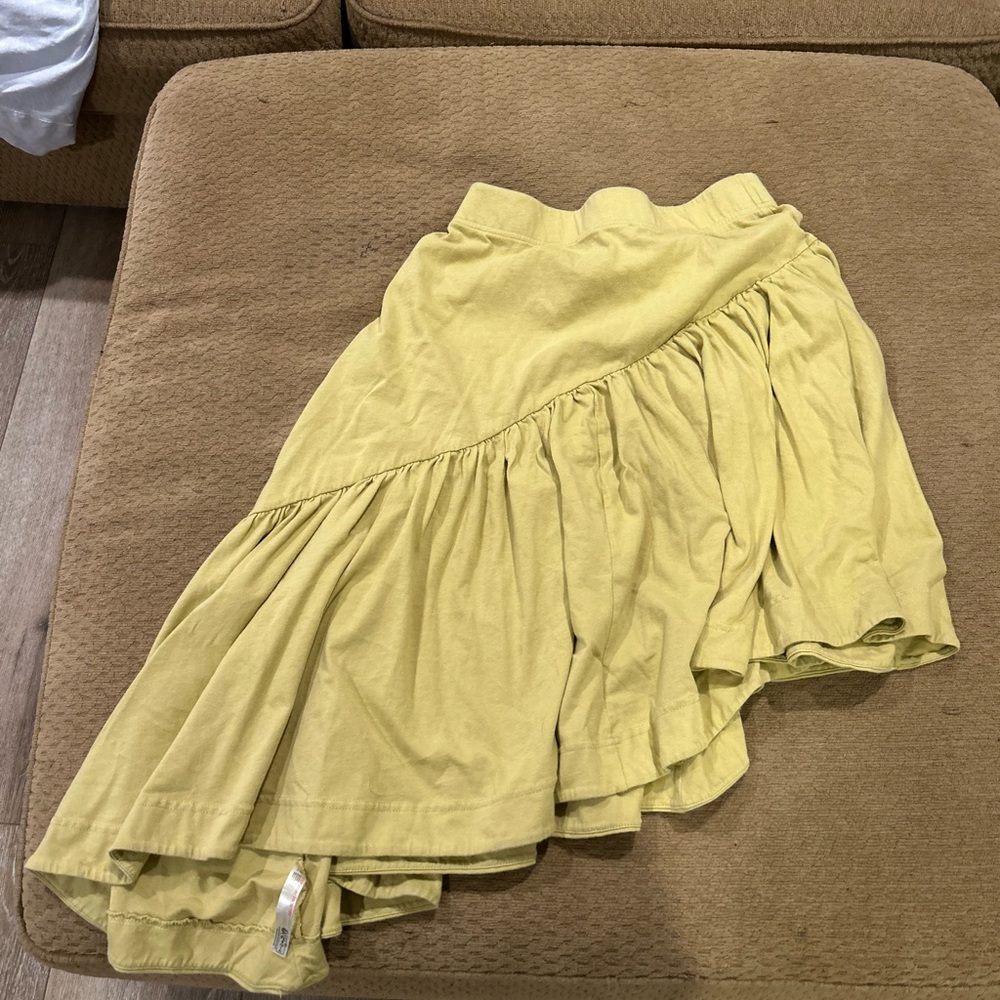 Free People Asymmetrical Yellow Skirt